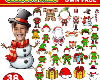 38 Christmas Add your Own Photo Picture PNG MEGA Bundle Santa Elf Snowman Nutcracker Add Photo Clipart Class Decor Bulletin Board Xmas Decor
