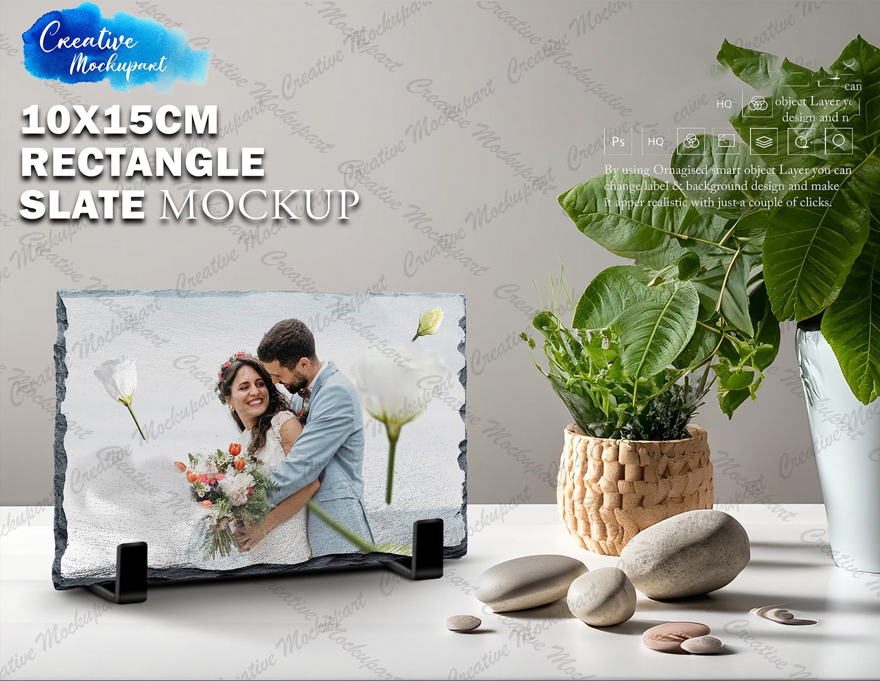 10X15 CM Canva Frame Rectangle Slate Mockup Template for DYE ...