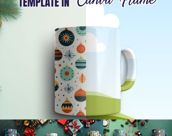 Canva Christmas Mug Mockup | Drag & Drop Canva Mug Mockup | Mug Canva Template | White Mug Mockup| Add Your Own Background and Design