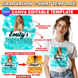 Customizable Prom Send Off T Shirt Design, Editable Canva, Prom T Shirt Design Template 2024, Perfect for Sublimation, DTF or DTG