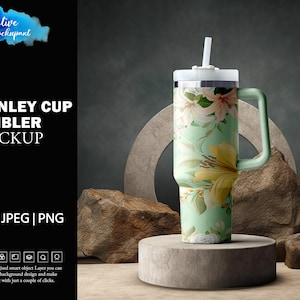 Stanley Cup Tumbler Mockup | Tumbler Mockup | Change Background, Add your own design Via Photoshop Smart PSD Object, Canva PNG & JPG