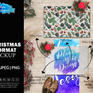 Doormat Mockup, Christmas Rug Mockup, POD Doormat Mockup, Festival Holiday Doormat Mock Up Insert Design Via PSD Smart Object, Canva PNG Jpg