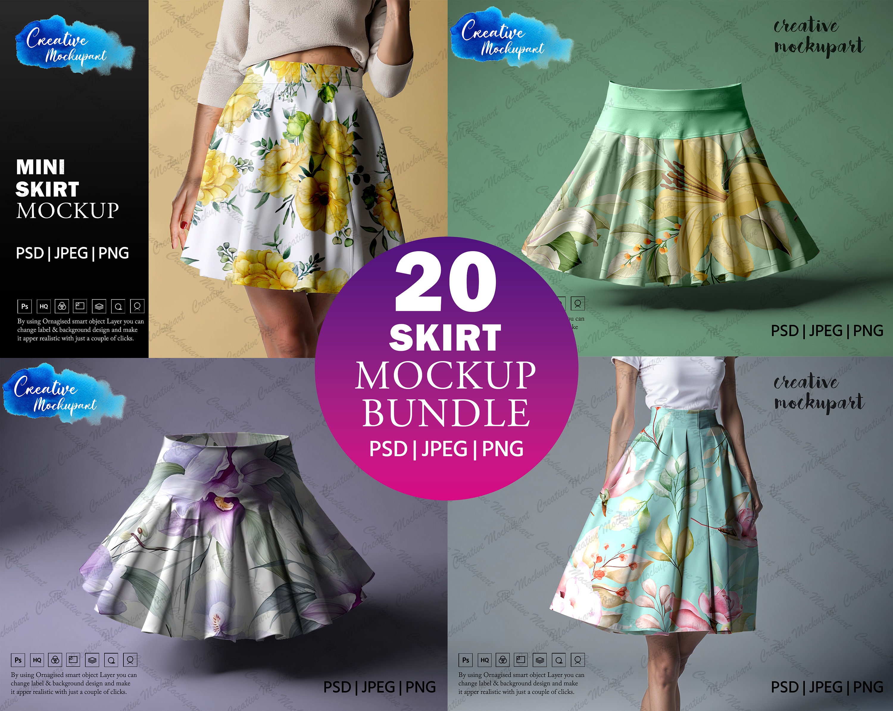 Skirts Mockup Bundle 20 Different Skirt Types Mockup - Etsy