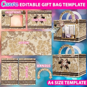 Canva Bearbeitbare 11x8,5 DIY Geldbörse Design Geschenktüte Box Vorlage, NUR digitale Datei, individuelle Geschenkbox, Geschenkmaschinenbox für besondere Anlässe