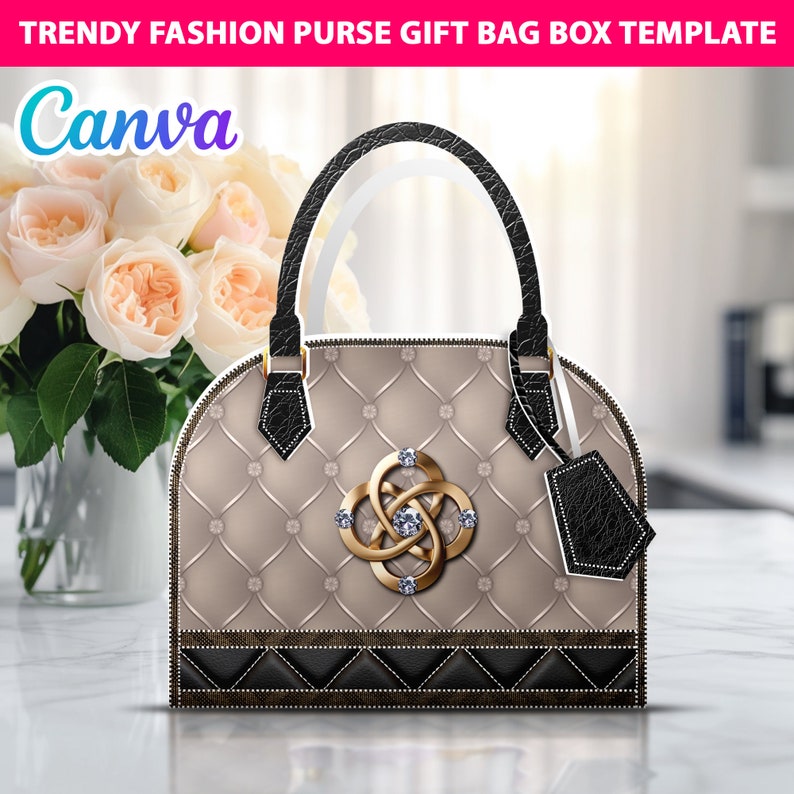 Trendy Fashion Purse Gift Bag Box Template, DIY Designer Handbag Gift ...