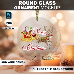 Christmas Ornament Mockup, Glass Ornament Mockup, Transparent Blank Printify Ornament, Round Ornament Mock up, Acrylic Mock-up Ornaments