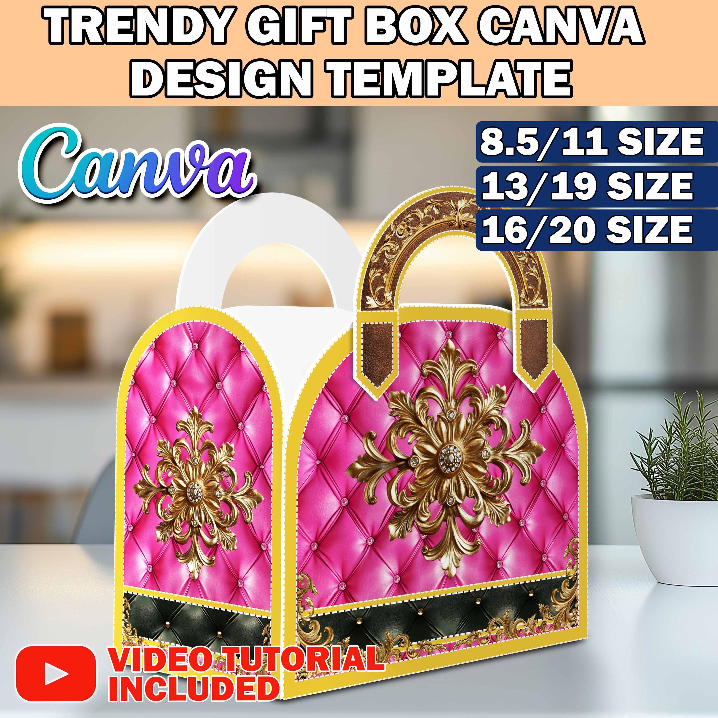 Trendy Fashion Gift Bag Box Design Template, Designer Purse Handbag ...