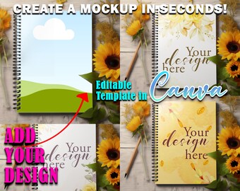 Canva Frame A5 spiraalvormig notitieboekjemodel | Canva notitieboekjemodel | Boek, dagboekmodel Canva | A5-formaat