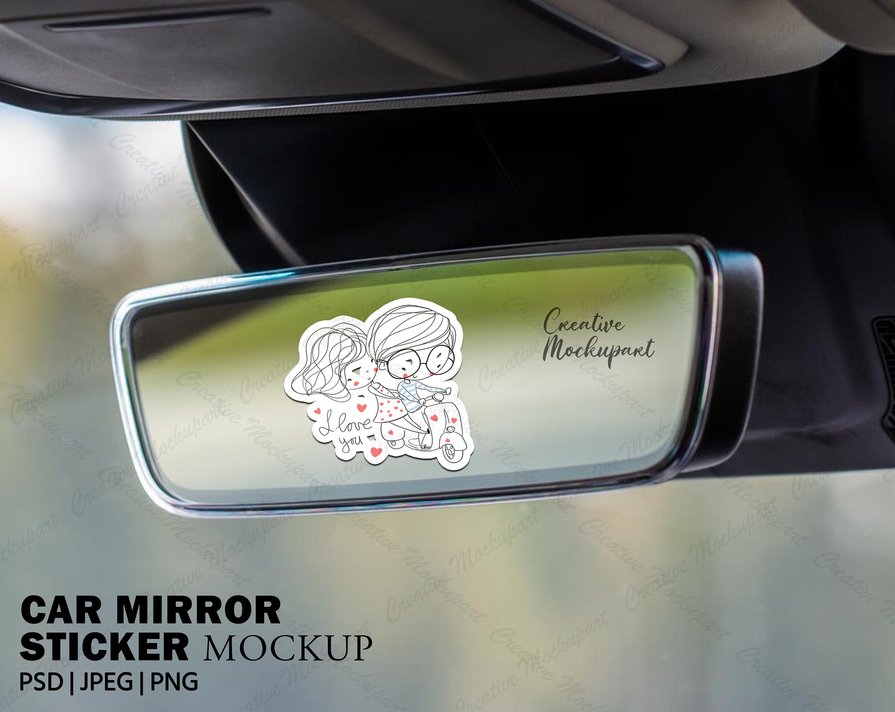 Mirrow Car Sticker Vinyl Decal Car Mirror Sticker Mockup: Stock Photography - Etsy