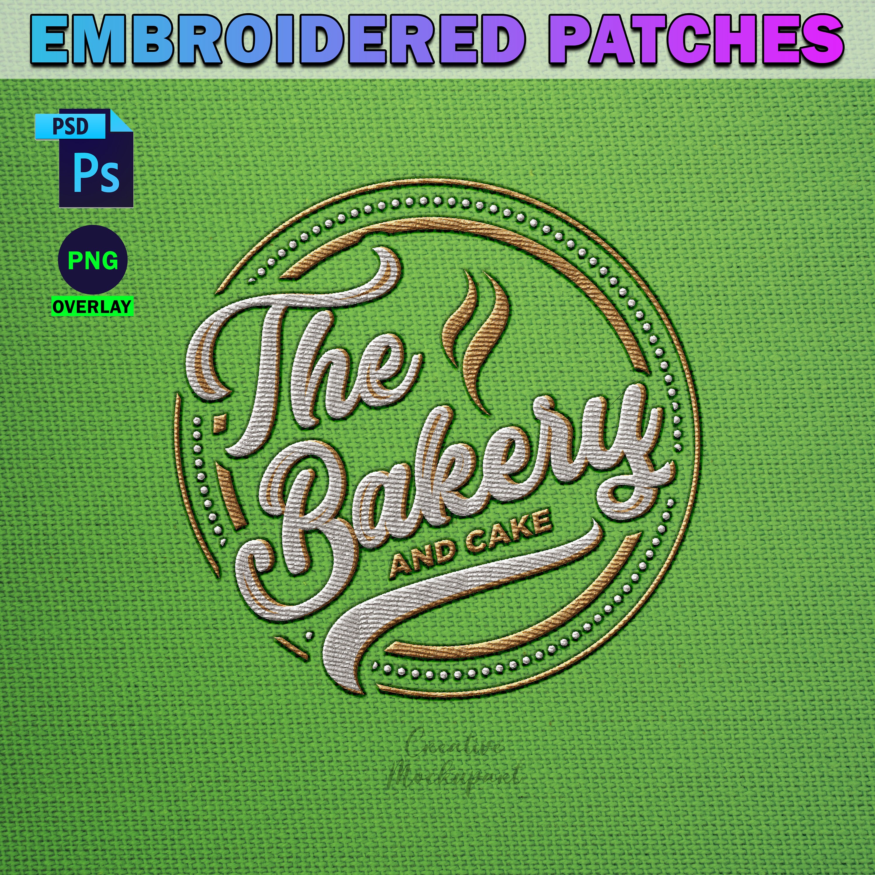 Embroidered Patch Mockup | Clothing Patch Mockup | Embroidered Clothing Patch PSD | Sublimation Patch | Insert Design Via PSD, Canva PNG