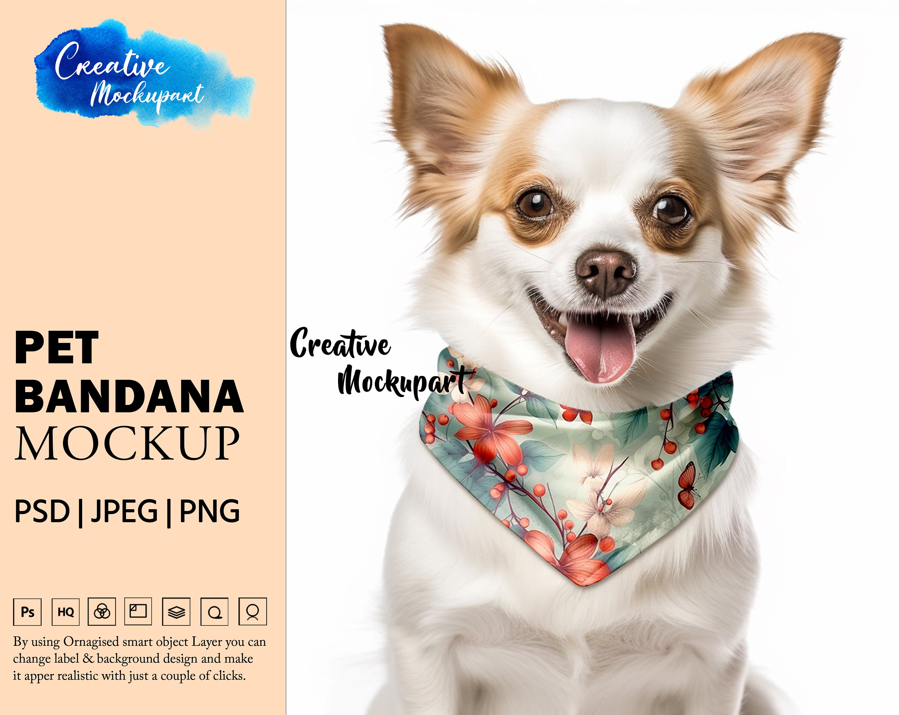Pet Bandana Mockup for Dye Sublimation dog Bandana Mockup Etsy Australia