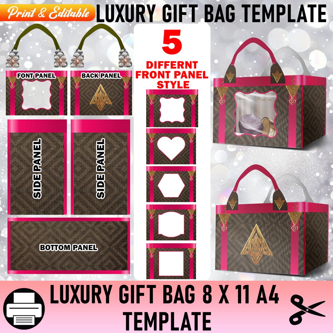 Luxury Purse Gift Bag Design Template, Canva 8.5 X 11 A4 Size, DIY ...