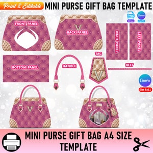 Canva portemonnee cadeautas, ontwerper handtas geschenkdoos sjablonen, DIY luxe handtas geschenkdoos afstuderen verjaardag speciale gelegenheid geschenkdoos ontwerp