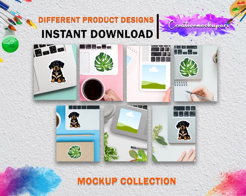 Canva Frame 8 Laptop Sticker Bundle Mockup Macbook Sticker - Etsy