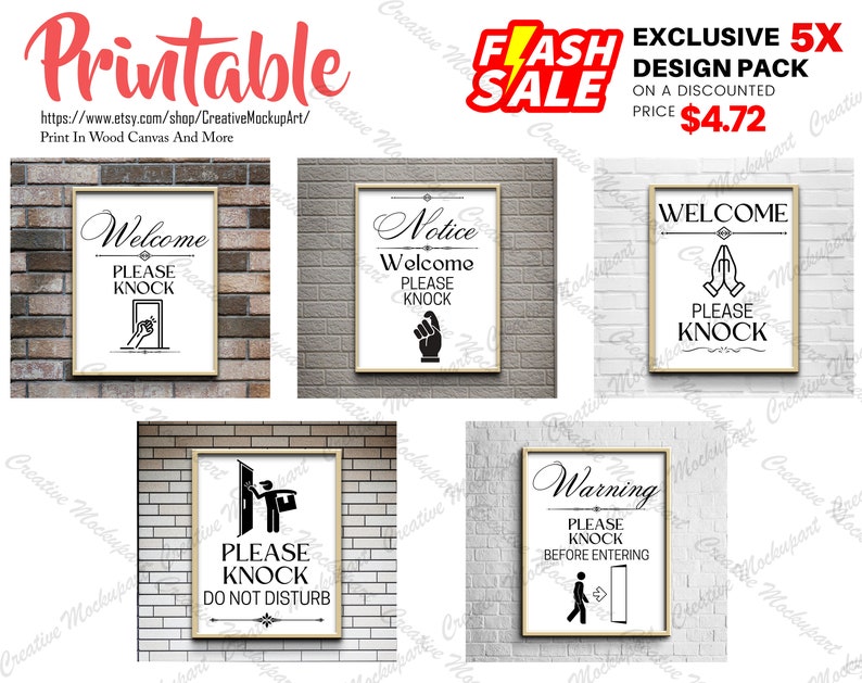 Please Knock Before Entering Sign Printable Pack, Welcome Please Wait ...