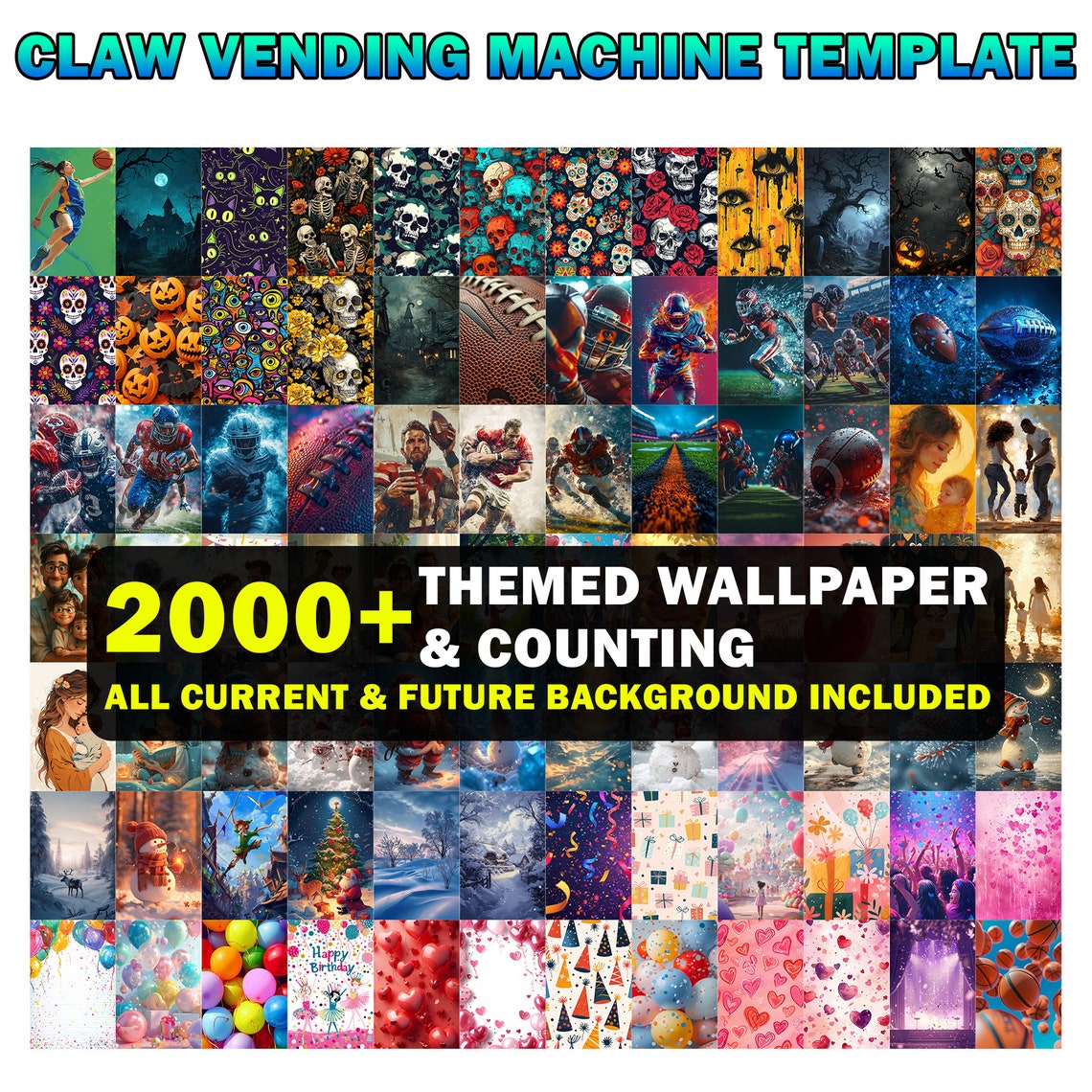 Canva Claw Vending Machine Template | 13 X 19 Blank Template | 50 Claw ...