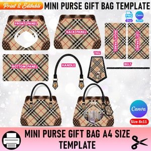 Mini portemonnee cadeautas, ontwerper handtas geschenkdoos sjabloon, DIY luxe handtas geschenkdoos afstuderen verjaardag speciale gelegenheid geschenkdoos ontwerp