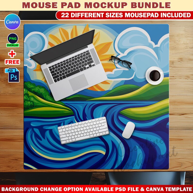 22x Mousepad Mockup Template, All Available Sizes Mousepad/desk Mat ...