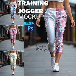 Training Jogger Mockup | Sweatshirt Mockup | Loungewear Mockup | Female Jogger Mockup| Female Lower Track Suit Mockup, Insert Design Via PSD