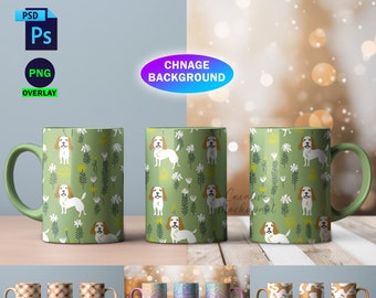 15oz Mug Full Wrap Mockup | 3 Mug Mockup | Canva Template | Mug Sublimation Wrap PSD Mockup | Change Background, Insert Design Via PSD, PNG