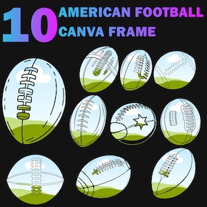 DIY Canva Rahmen American Football Vorlage | Machen Sie Ihre eigenen Fußball-Sublimationsdesigns | Drag and Drop Foto Canva Frames Vorlage PNG