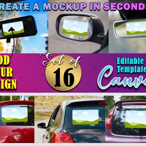 16 Car Canva Sticker Mockup Bundle | Vinyl decal mockup, Car Decal Canva mockup, sticker decal mockup, SUV window mockup, styled stock photo
