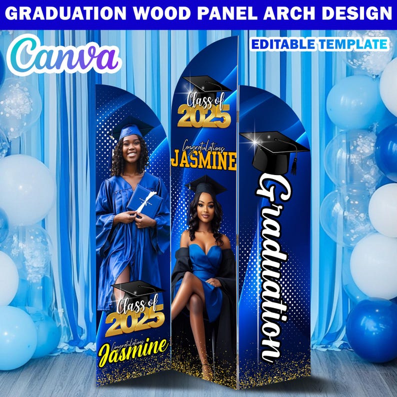 Graduation Base Design Graduation Wooden Arch Panel Design Canva Backdrop Template, Editable ...