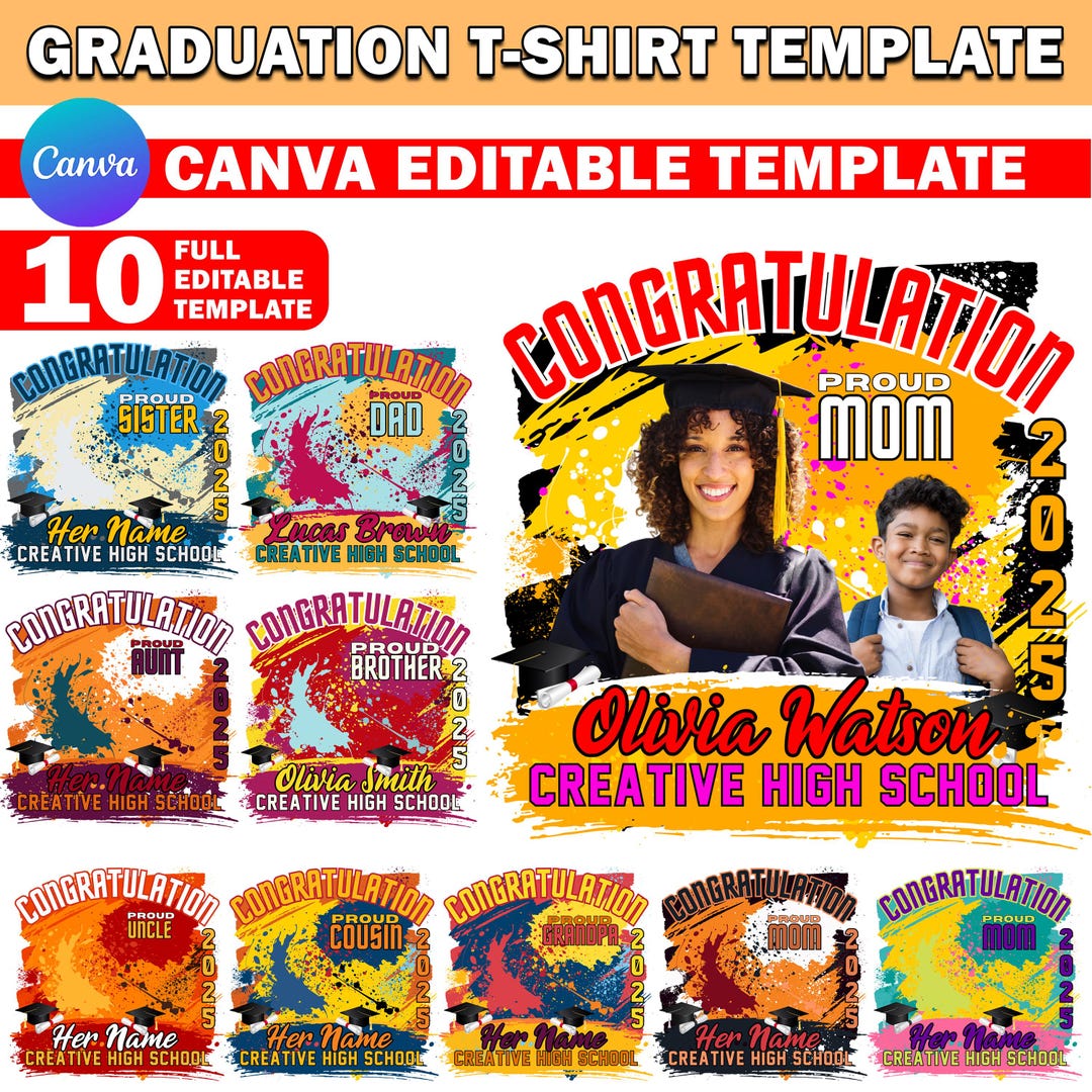 Canva Family Graduation Template, Grad Bundle Editable Template, Senior ...