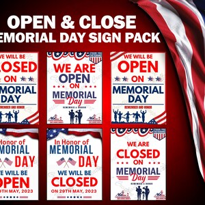 Closed on Memorial Day Sign PRINTABLE Open/closed Memorial - Etsy