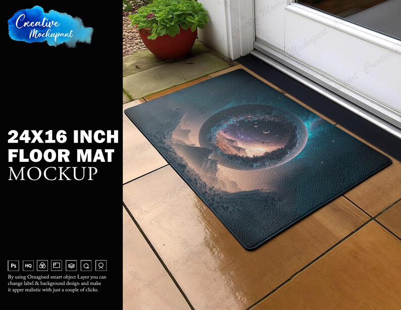 Canva Frame 24x16 Inch Floor Mat Mockup for Dye Sublimation Etsy