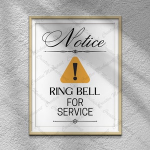 Please Ring Bell Sign Door Sign Printable Pack, Ring Bell for Service ...