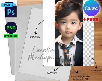 Dye Sublimation Aluminum Photo Panel Mockup, Metal Plate Photo Panel Mockup, Insert Design & Background Via Photoshop PSD And Smart Frame