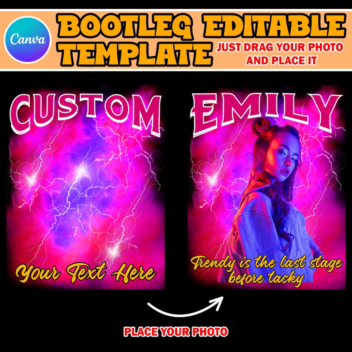 Editable Custom Bootleg Rap Tee Canva Template, Custom Bootleg Shirt ...