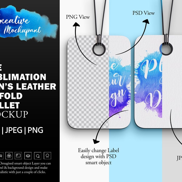 Dye Sublimation Luggage Tag Mockup, Rectangle tag Suitcase Tag Mockup, Backpack Tag Mockup, Bag Name Tag Mockup, Travel Bag Tag Mockup