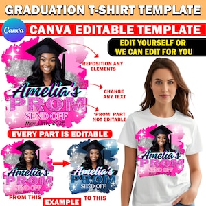 2024 Prom Send Off T Shirt Design, Editable Canva, Prom T Shirt Design Template, Perfect for Sublimation, DTF or DTG