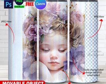 Maquette de gobelet scintillant scintillant de 20 oz pour sublimation, design d'insertion et arrière-plan via un cadre Canva et PSD, maquette maigre et vierge de 20 oz
