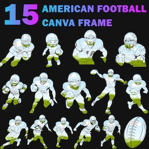 DIY Canva American Football Design Template | Make Your Own Football Sublimation Designs | Drag and Drop Photo Canva Frames Template PNG