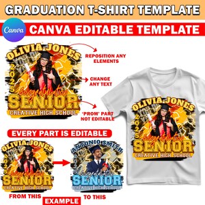 Senior T Shirt Design, Graduation Canva Editable Design, 2024 Graduation Family T Shirt Design Template, T Shirt Sublimation DTF or DTG File