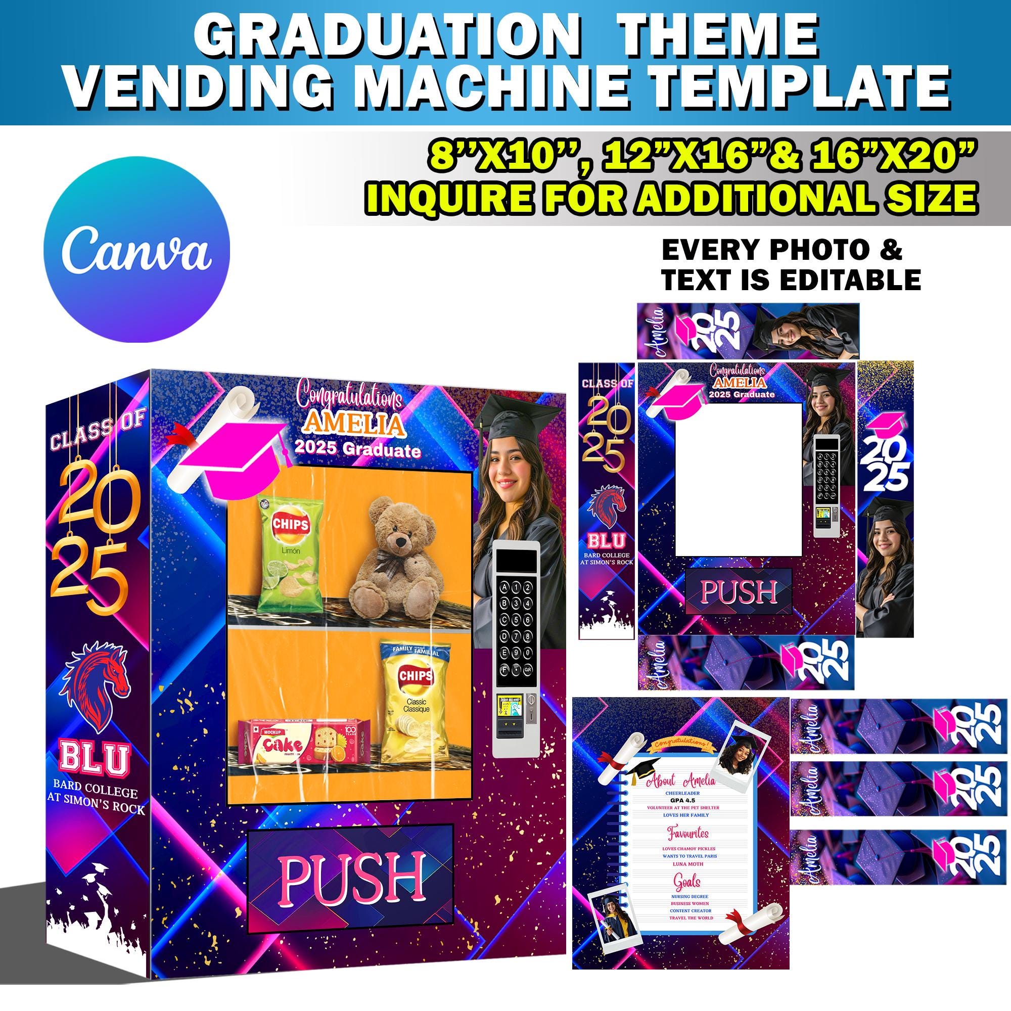 Graduation Vending Machine 2025 Template, Graduation Gift, Birthday ...