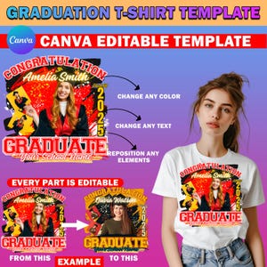 Graduation T-Shirt Design Template, Editable Canva Grad Season T Shirt Design For Sublimation