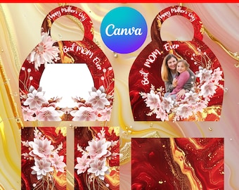 Canva Editable 8.5x11 Luxury Bag Gift Box Design Template, DIY Custom Gift Box, Digital File ONLY Special Occasion Gift Machine Box Template