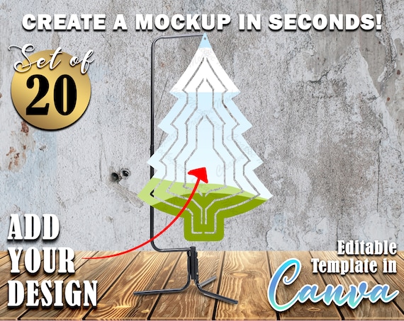 Buy Tree Shape Wind Spinner Canva Frame Mockup Bundle SET OF 20 Different  Background Canva Editable Templates Add Own Design & Background Online in  India 