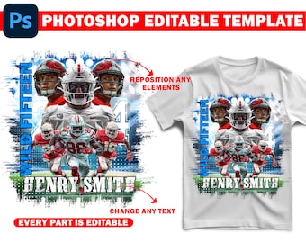 Plantilla de camiseta del día del partido de fútbol, diseño de camiseta de fútbol, plantilla de diseño de camiseta editable en Photoshop, perfecta para sublimación, DTF o DT