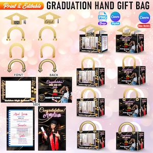 Sac à main diplômé bricolage, modèle de boîte cadeau sac à main design, boîte cadeau sac à main de luxe, toile modifiable et PNG, sac à main de remise des diplômes infirmière