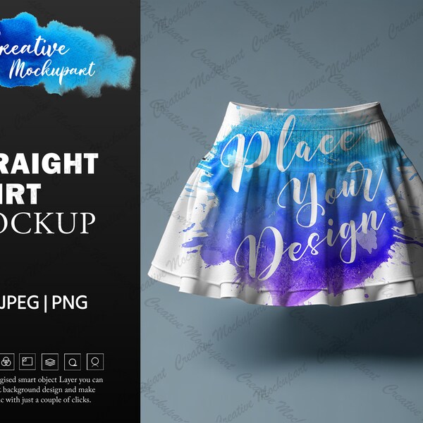 Golf Skirt Mockup | Pickle ball, Tennis, Running Sports Skirt Photoshop Smart Object Mockup| PSD, JEPG & PNG File