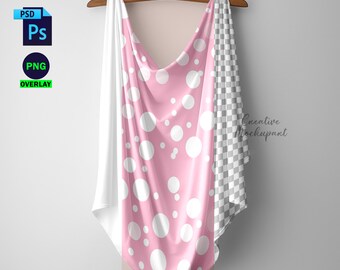 Maquette de couverture à emmailloter pour bébé | Maquette de couverture suspendue pour bébé | Nouvelle maquette de couverture Bord | Motif d'insertion via Photoshop Smart PSD, Canva PNG et JPG