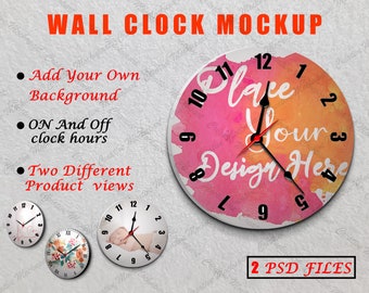 Wanduhr Sublimation Mockup ohne Rahmenvorlage | Fügen Sie Ihr eigenes angepasstes Design und Hintergrund hinzu