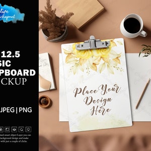 Dye Sublimation 9 x 12.5 Clipboard Mockup Volume | Add your own design Via Photoshop Smart PSD Object, Canva PNG JPG