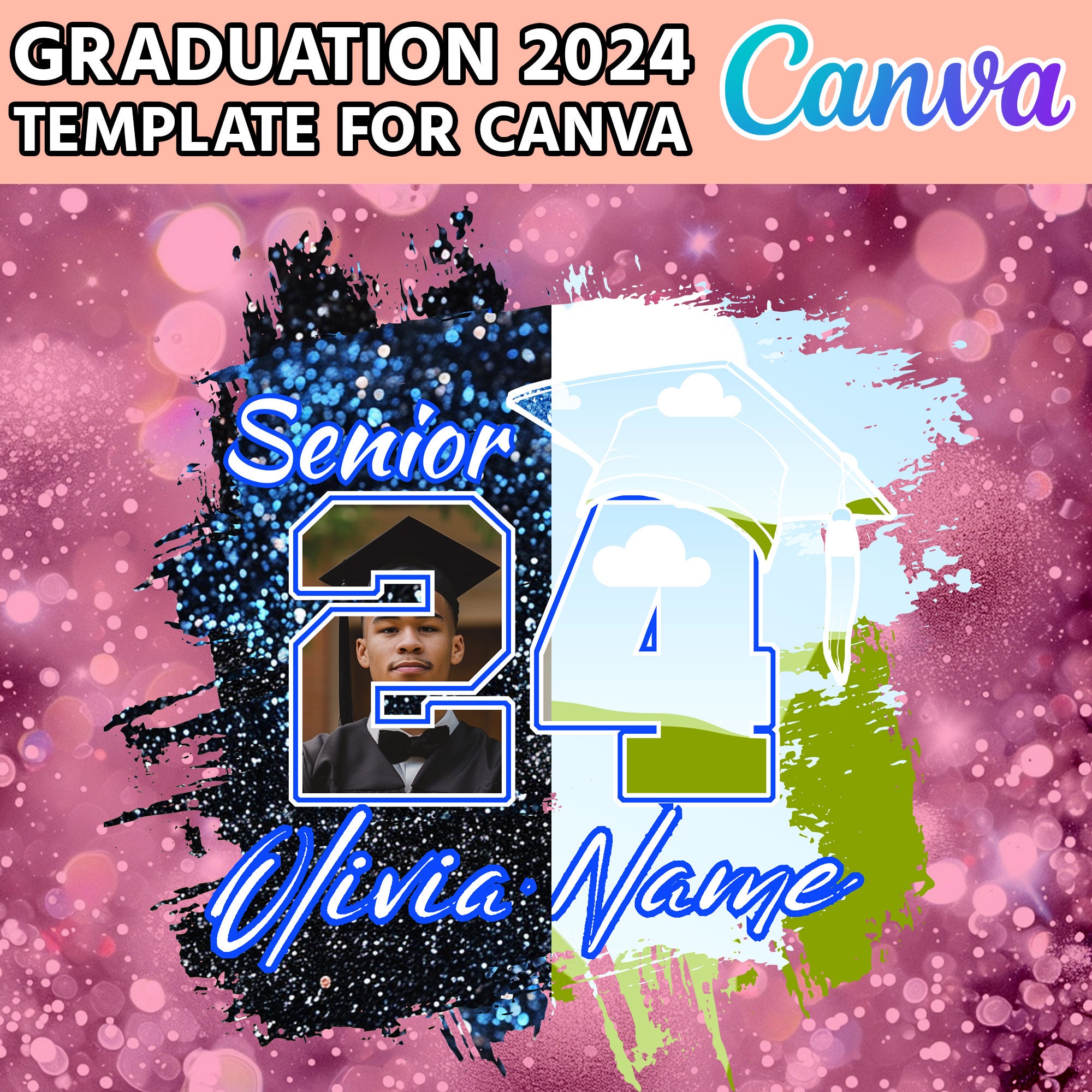 Graduate 2024 Customize Canva Graduation Photo Template, Insert ...