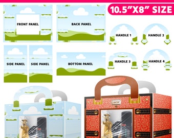 Aktenkoffer-Geschenkbox-Vorlage, Canva editierbar, Designer-Handtasche mit Geschenkkartenhalter, Luxus-Handtaschen-Geschenkbox, Vatertag, Geschenk für Papa